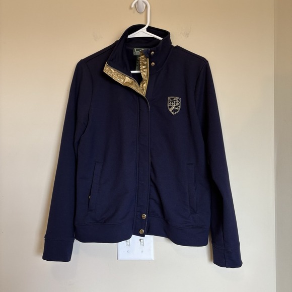 Ralph Lauren Active Long‎ Sleeve Blue Zip Up Crest Jacket Women's Medium - Picture 1 of 7